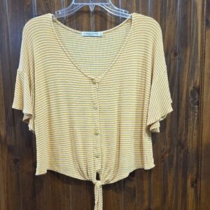 Chance or Fate Mustard Striped Button Down Shirt
